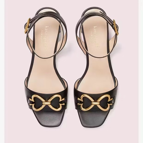 New beautiful Kate Spade New York LAGOON HEART CHAIN women’s SANDAL 9 M black - Picture 1 of 13
